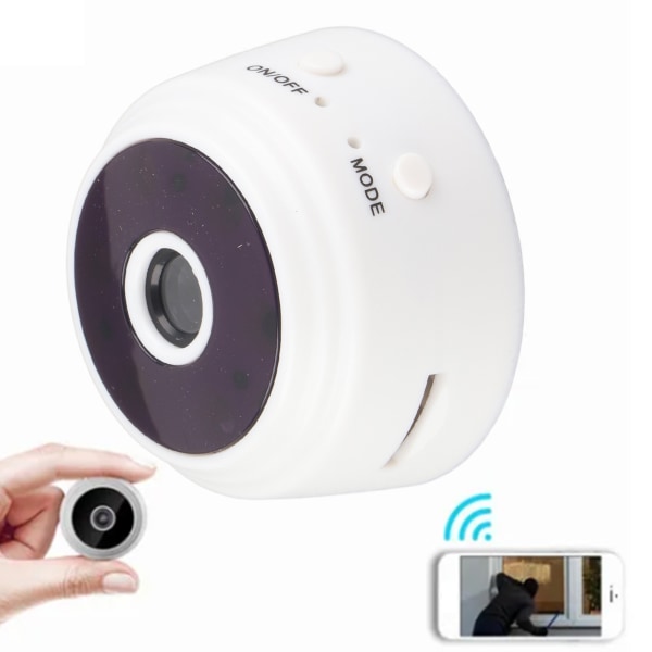 A9 Mini trådløst kamera WiFi HD 1080P Night Vision 90 graders vidvinkel mini sikkerhedskamera til hjemmet udendørs hvid