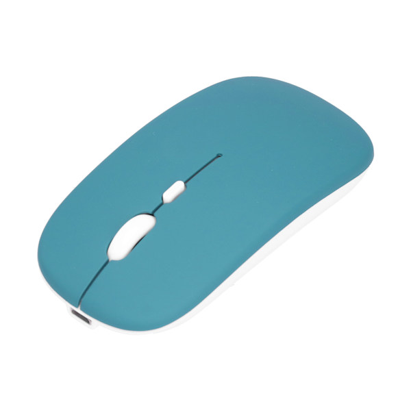 Trådløs mus genopladelig DualMode 2.4G ergonomisk lydløs optisk computertilbehør (cyan sort)