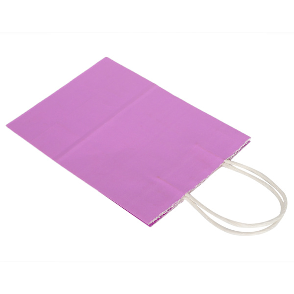 10 st Kraftpapperspåse Bärbar förpackning Presentpåse Tillbehör för shopping Födelsedagsfester15 x 8 x 21cm Lila