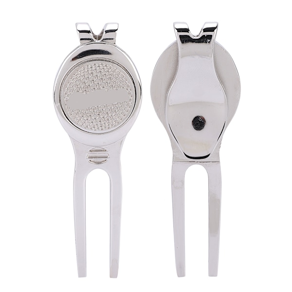 Snygg zinklegering Divot Reparationsverktyg Magnetic Ball Marker Golftillbehör (D102 Silver)