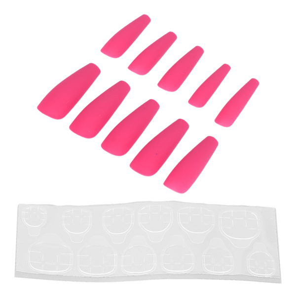 10 stk Lang kiste blanke falske negle kunstig tryk på fuld dækning Falske spidser Negle Manicure tilbehør til kvinder pigerN5355-09