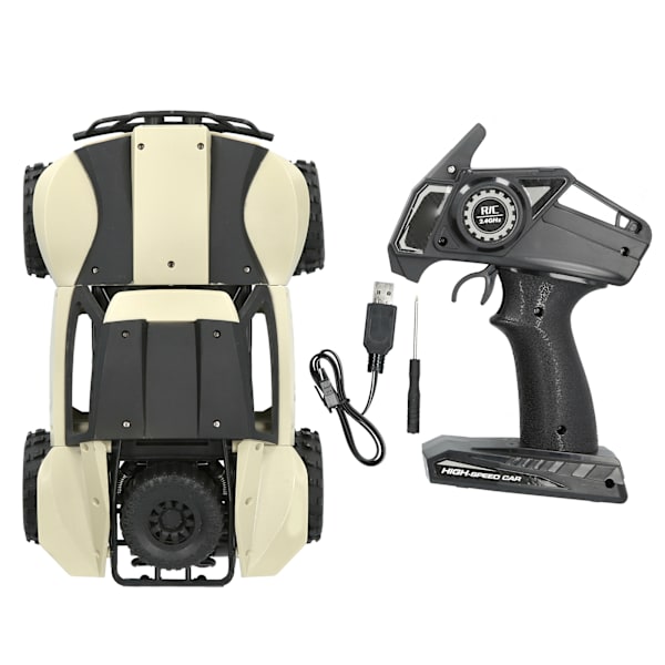 1:18 Full Scale RC Bil 2.4Ghz Fjärrkontrollfordon Modell Leksak för Barn SmåbarnBeige