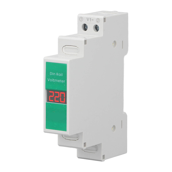 TONGOU Din-skena spänningsmätare intelligent LCD digital AC voltmeter 1 fas 60‑450V