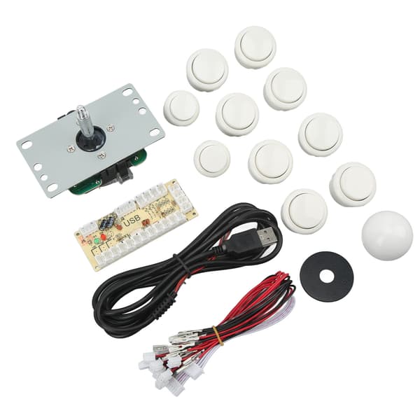 DIY USB-styrd datorrockare oval bolljoystick med kontrollchip för arkadspel vit