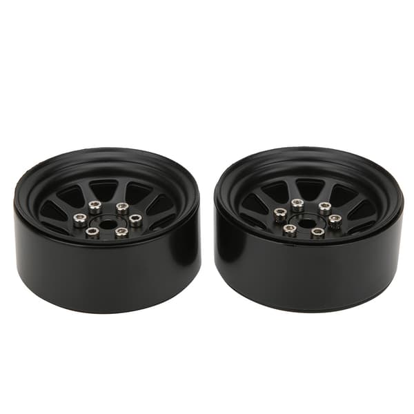2 stk. Beadlock-fælge i legering til TRAXXAS TRX-4 1/10 RC Crawler Bil Sort