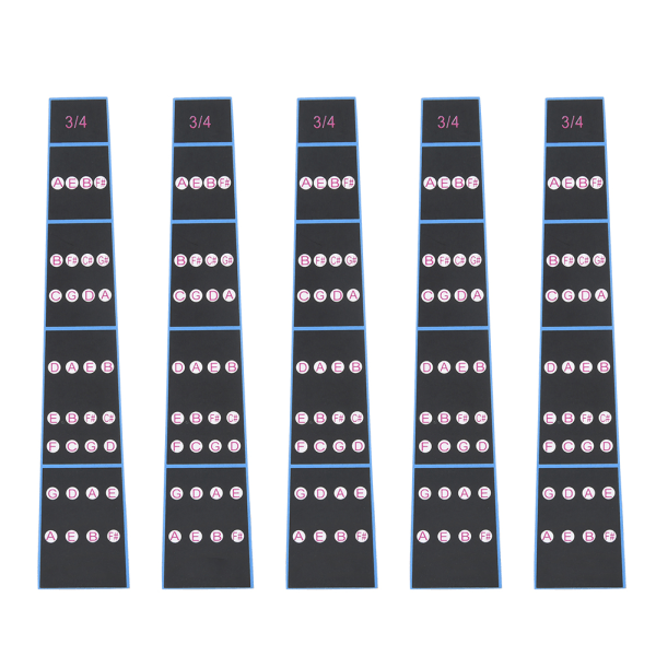 5 stk Fiolin gripebrett klistremerke Gripebrett tape Fretless fingersetting guide for nybegynnere (3/4)