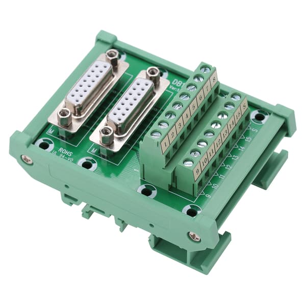 DB15-M6 Dobbelt Hun Hoved DIN Skinne Montering Interface Modul Terminal Block Board Connector