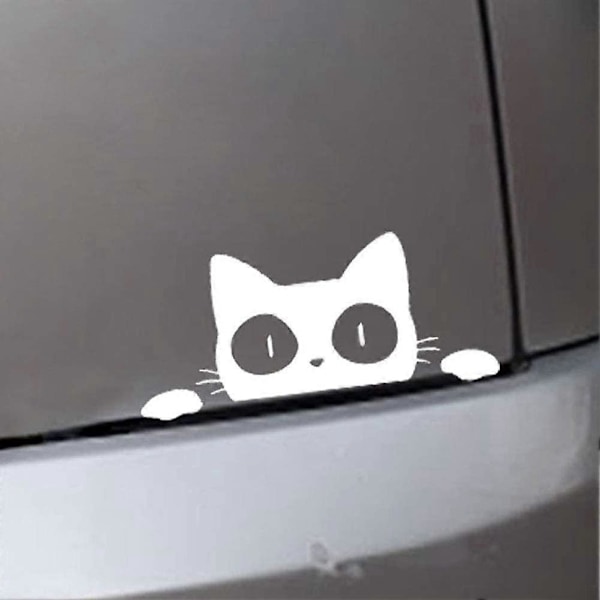 Vanntette bilklistremerker med katt og dyremønster (hvit)