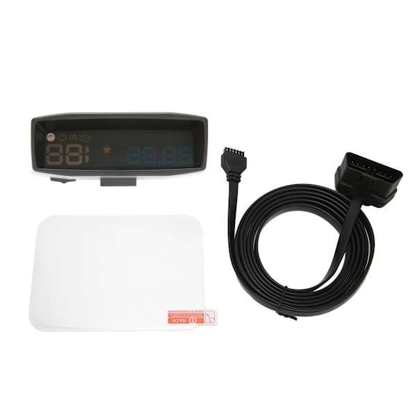 3,7 tommer bil HUD overhastighedsalarm multifunktion forrude skærm display speedometer til OBD II bilmodel