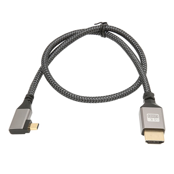 4K HD Multimedia Interface-kabel 60Hz 18Gbps Höghastighets Micro HD Multimedia Interface hane till HD Multimedia Interface hane Höger armbåge 0.5M