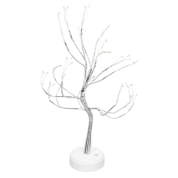 LED Kobbertrådslys Dekorativ Kunstig Gren Lys Touch Skifte Natlys Grene Dekoration Sølv108L Varm Lys
