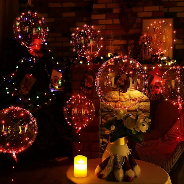 Lysende Balloner, 10 Pakker 61 cm Valentinsdag Bobo Balloner med 3 meter LED Lys Kæder til Valentinsdag Bryllup Jul Fødselsdagsfest (