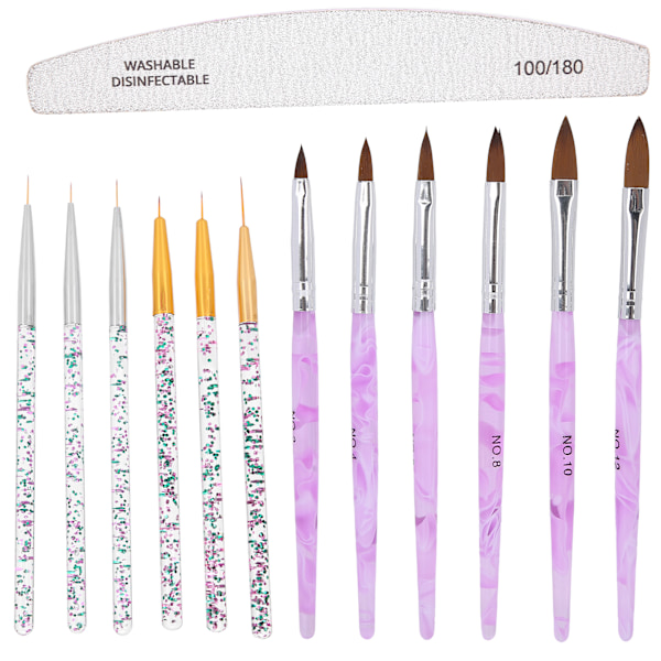 Ammattimainen Nail Art Liner Brush Tee-se-itse kynsien piirustus-maalaussivellin-viilu set