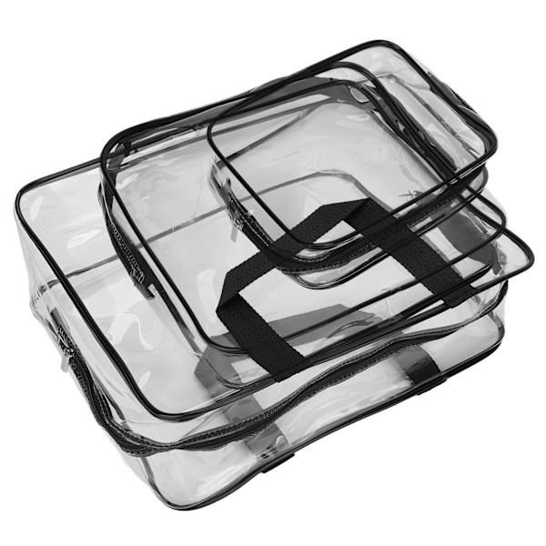 3st Toalettväska Transparent Design 3 Storlek Vattentät Bärbar PVC-material Praktisk genomskinlig kosmetisk väska för resor