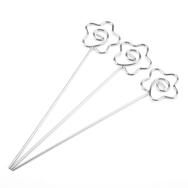 50 stk Metalltråder Fotokort Bilde Memo Papir Note Display Klipsholdere Blomsterform