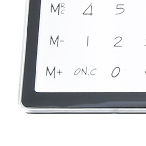 Solar Powered Lommeregner Touch Screen 8-cifret LCD Display Bærbar Transparent Lommeregner til Office School Home Sort