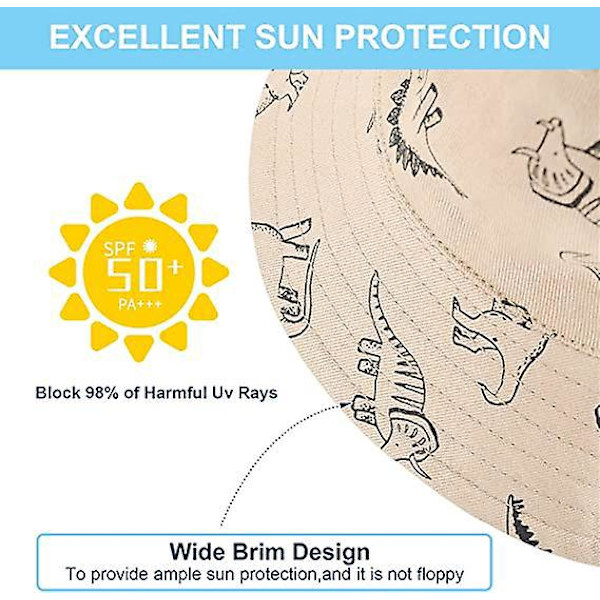 Børne foldbar anti-UV solhat til strand, 48 cm