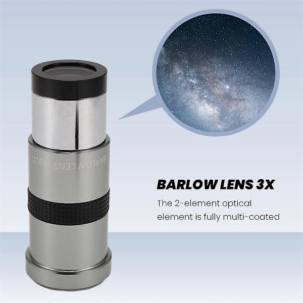 F010 1,25 tommer 3x Barlow linse teleskoptilbehør