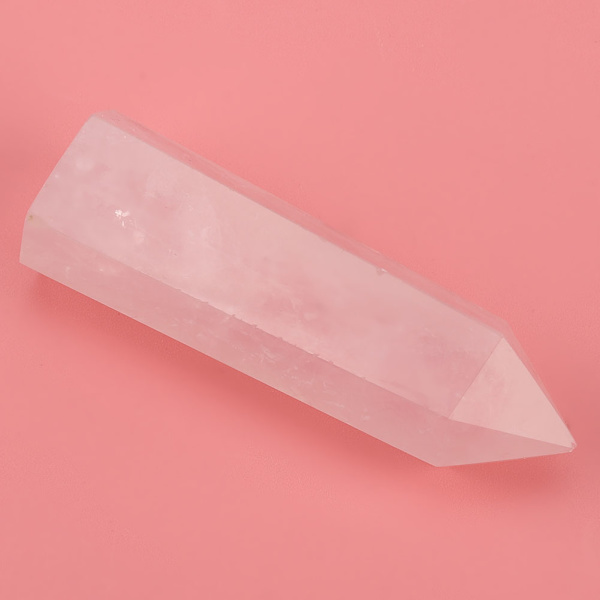 Naturlig fluorit rosa kvarts kristall hexagonal stav för dekoration prydnad (6-7cm)