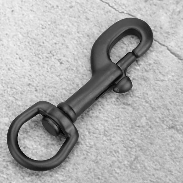 316 rustfritt stål enkelthode krok Swivel Eye Snap Scuba Diving tilbehør (90MM, svart)