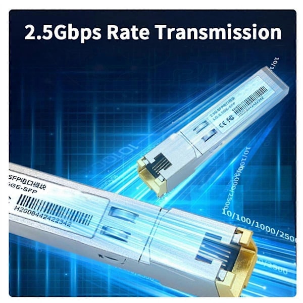 2.5G SFP-modul 2500M Optisk Port till RJ45 Ethernet-port Gigabit 1000M Transceiver-modul 100 Meters Överföring