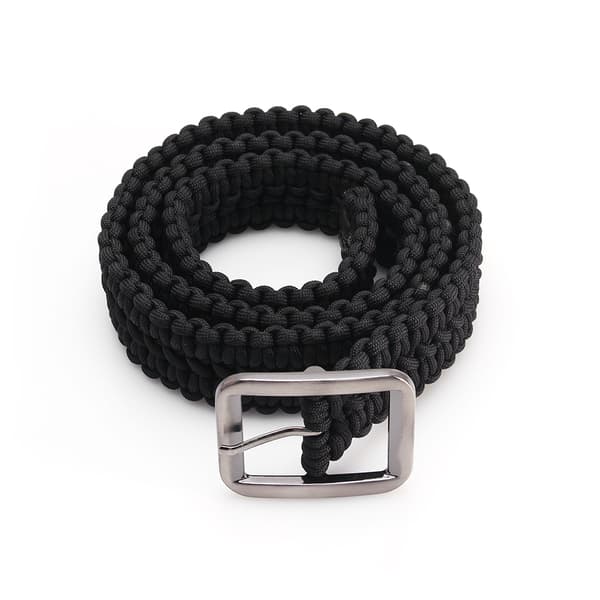 Överlevnads Paracord Bälte 550 Paracord Bälte Utility Bälte Milspec Cord Solid Stålspänne Svart