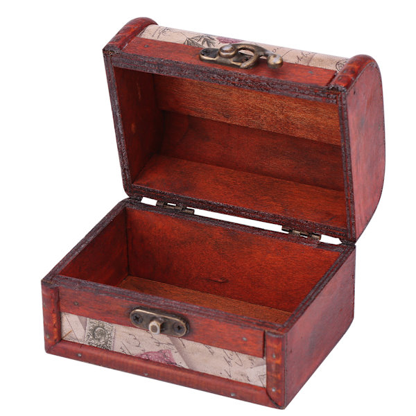 Klassisk trä smycken halsband armband förvaringsbox bröstet case hållare Organizer