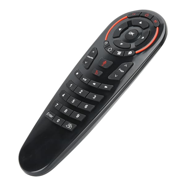 USB 2.4G trådløs Air Fly Mouse bevægelsessensor Smart stemmefjernbetjening sort