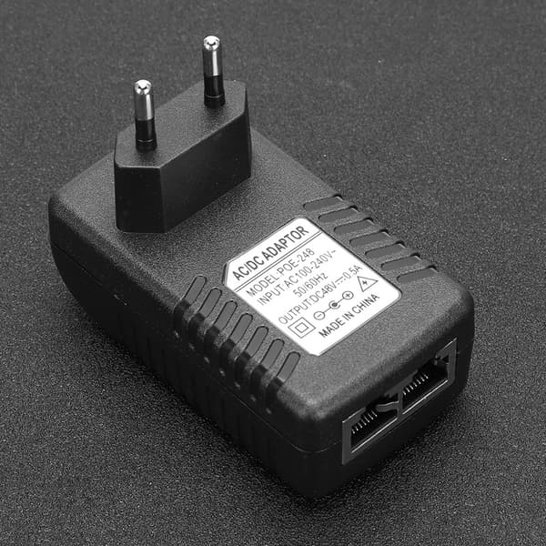 DC 48V 0.5A virtalähdeinjektori 24W POE-adapteripistoke 100-240VEU
