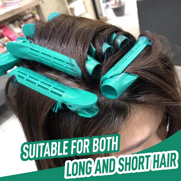 3 STK sømløs fluffy hårklemme (lilla), selvbetjent rod krøllet hårklemme, selvholdende roller wave klip Salon stylingværktøj sort
