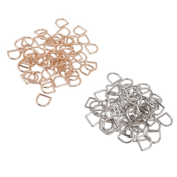 120 stk D-ringe 60 stk. Guld 60 stk. Sølv halvcirkelgrater Gratis sømløs svejsning zinklegering Craft Hardware til gør-det-selv
