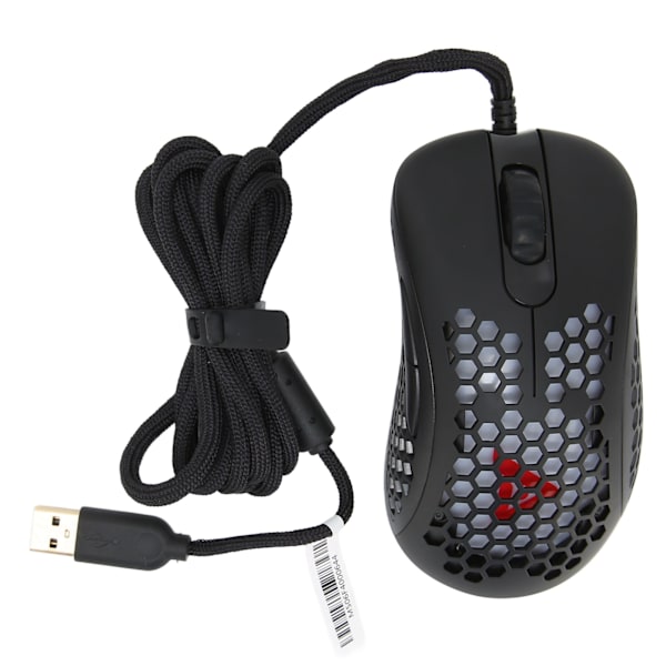 Gaming-mus med stabil transmission, komfortabelt greb, fleksibel betjening, ergonomisk design, let kablet RGB PC-spilmus, sort