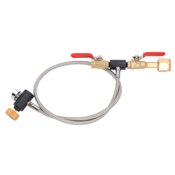 CGA320 G1/2 Cylinder Refill Adapter Dubbelventil CO2 Tank Adapter Slang med Tryckmätare