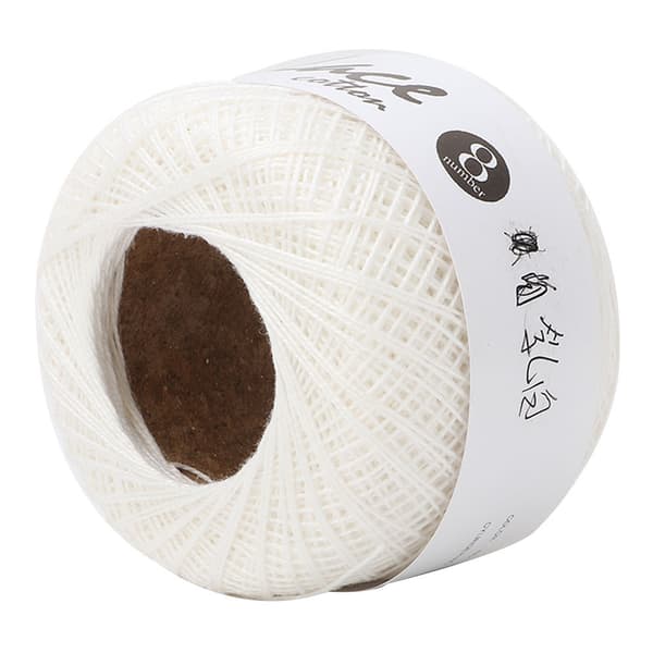 Lace Line Bomuld Håndhæklet Sommer Silke Let Tynd Line 6602 Ris Hvid6602 Ris Hvid