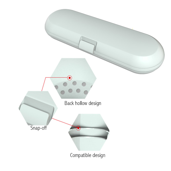 Bærbare elektriske tannbørstehoder Travel Case Protection Oppbevaringsboks