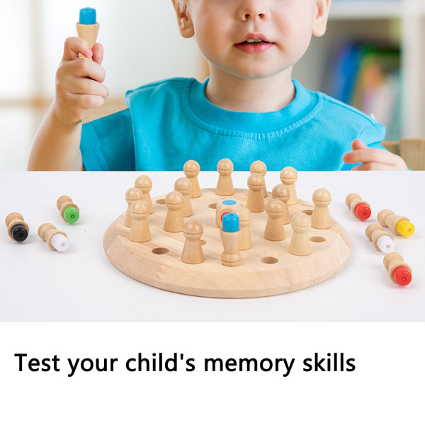 Wooden Memory Chess Game - Forbedre tidlig utdanning og logikkutvikling