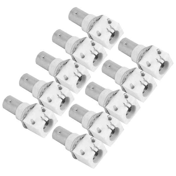 10 stk 90 graders hvit PCB-montert BNC-kontaktkort 2P BNCQ9-adapter for CCTV-systemer