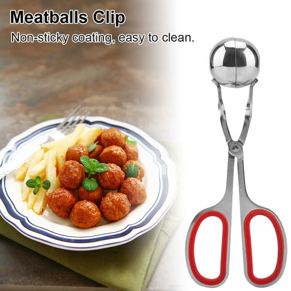 Köttbullar i rostfritt stål, non-stick, risbollar, form, köksredskap (röd)