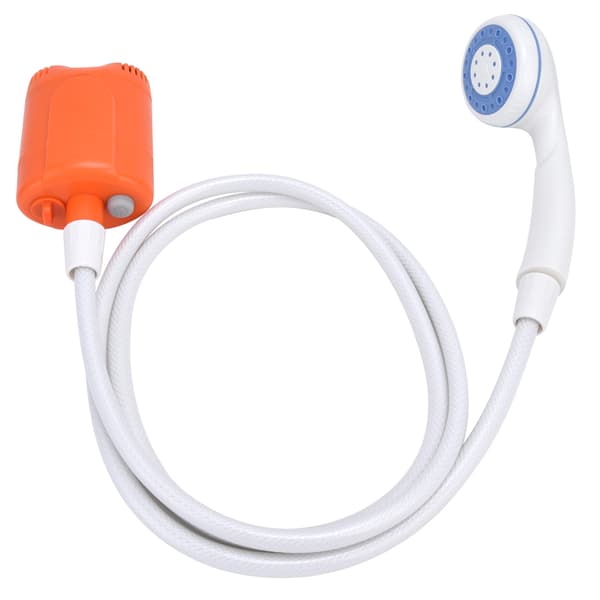 Bärbart utomhusduschset Camping Duschpump Handhållen Spruta för Vandring Resor USB-laddning Orange