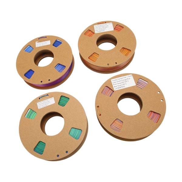 4 st 3D-skrivarfilament i tre färger 1,75 mm 8,8 oz Nettovikt 200 till 220 Celsius PLA-filament för påfyllning och utbyte