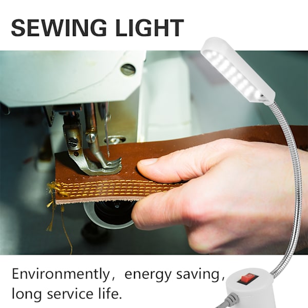 Säädettävä magneettipohjainen LED-valo ompelukoneelle - EU-pistoke (110V-220V)