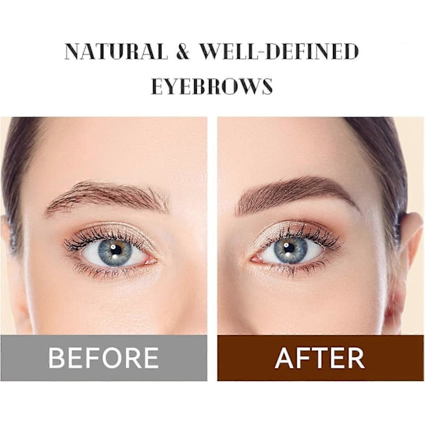 Flower Øjenbrynspen med Dobbelt Ende, Vandfast Brynpen, Udtværingsfri Langtidsholdbar Øjenmakeup, Pakke med 1