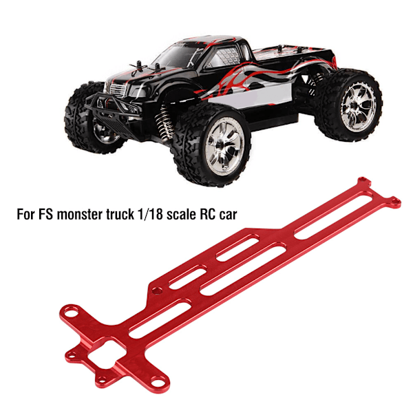 CNC-maskinert aluminiumslegering radiobrett for FS Monster Truck 1/18 skala RC-bil (rød)