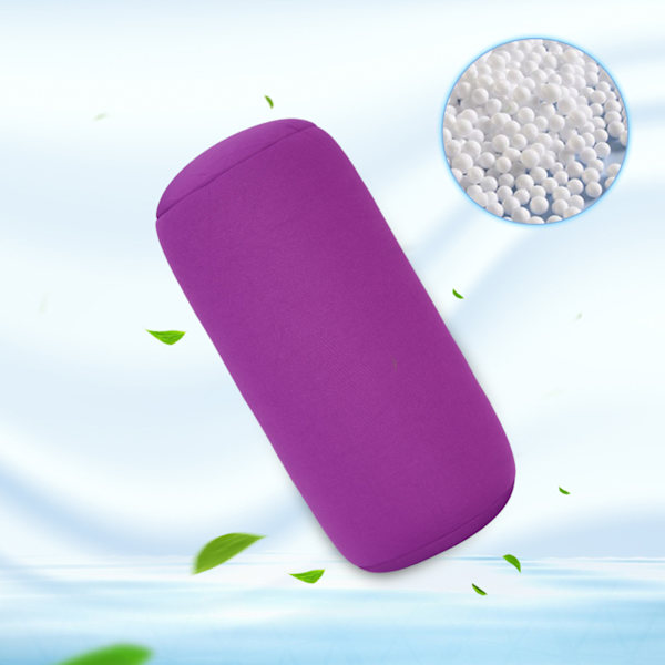Micro Mini Microbead Ryggkudde Rull Kudde Resa Hem Sovande Bekväm Lila