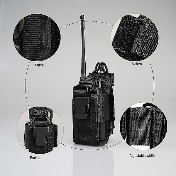 Taktisk Walkie Talkie Holster - Sort