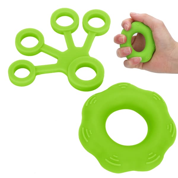 Finger Pull Ring Finger Träning Motståndsband Handstyrketränare Ring ExpanderGräsgrön