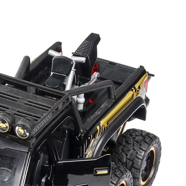 1/28 F150 Bilmodell Legering Barn Bil Leke med Simulert Lyd og Lys Off Road for Barn Blankt Svart