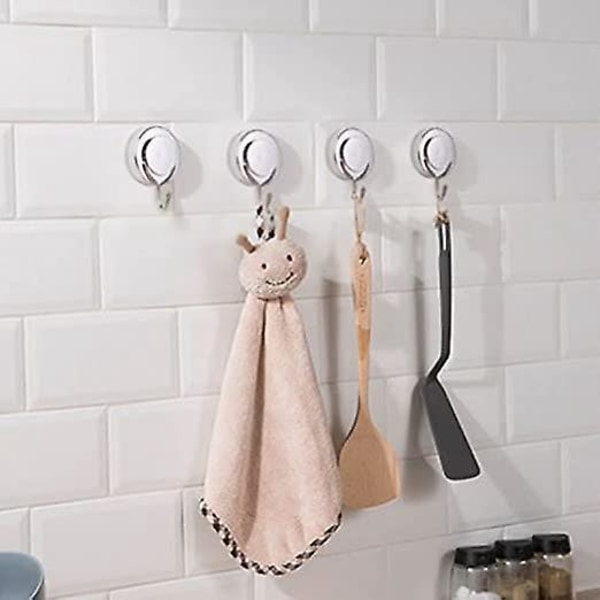 4x Imu-koukku Muovikoukku Kantavuus 5 kg Tehokas Imu Seinäkoukku Vahva Imu-kuppi Pyyheteline Imu-kuppi Kylpytakki Kruunu Kylpyhuoneeseen WC K