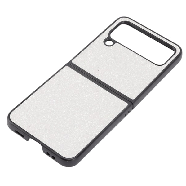 Blank telefonfodral med mockafoder, ABS, repbeständigt, vikbart skärmskydd för Samsung Galaxy Z FLIP 4, vitt