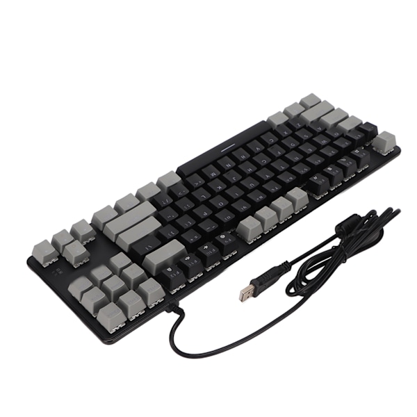 87-tasters mekanisk tastatur RGB-bakgrunnsbelysning blå bryter rask respons USB svart grå datamaskintastatur for hjemmekontor